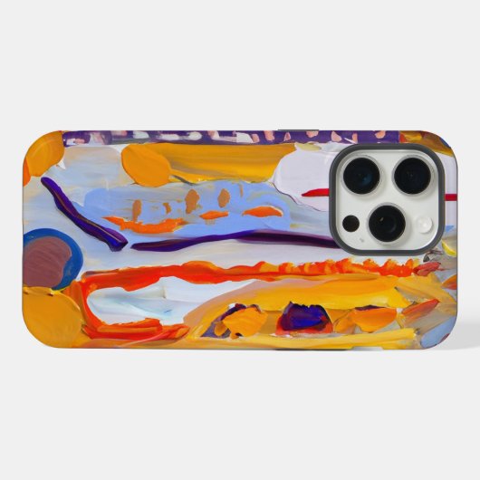 Boho Modern Abstract kunstwerk iPhone Hoesje (Achterkant horizontaal)