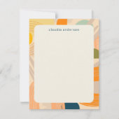 Boho Modern Abstracte Art Shapes Aangepast Notitiekaartje (Voorkant)