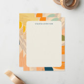 Boho Modern Abstracte Art Shapes Aangepast Notitiekaartje (Voorkant / Achterkant in situ)