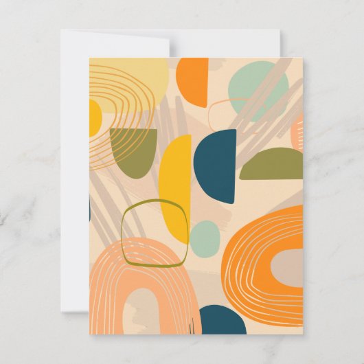 Boho Modern Abstracte Art Shapes Aangepast Notitiekaartje (Achterkant)