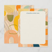 Boho Modern Abstracte Art Shapes Aangepast Notitiekaartje (Voorkant / Achterkant)