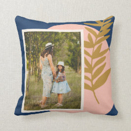 Boho Modern Abstracte Botanische Blue Aangepaste F Kussen