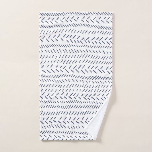 Boho Modern Abstracte Mudcloth bij de marine Bad Handdoek (Handdoek)