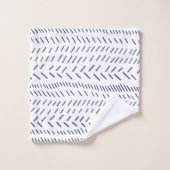 Boho Modern Abstracte Mudcloth bij de marine Bad Handdoek (Wasdoekje)