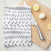 Boho Modern Abstracte Mudcloth bij de marine Theedoek (Quarter Fold)