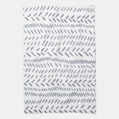 Boho Modern Abstracte Mudcloth bij de marine Theedoek (Verticaal)