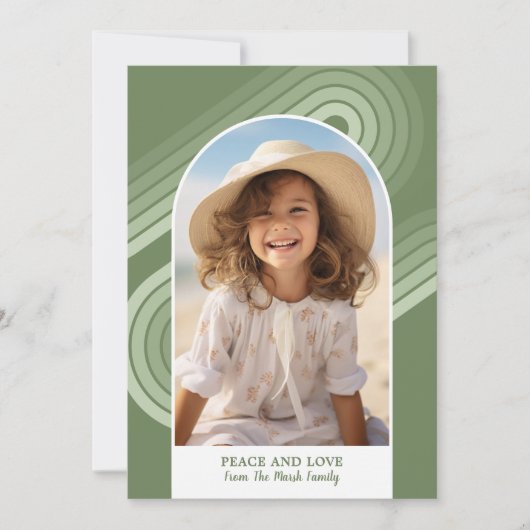 Boho Modern Arch Curvy Line en Geometric 3 Foto Feestdagenkaart (Voorkant)