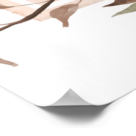 BOHO Modern Arch Herfst Floral Sprinkle Welkom Poster (Hoek)