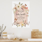 BOHO Modern Arch Herfst Floral Sprinkle Welkom Poster (Keuken)