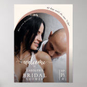Boho Modern Arch Photo Bridal Shower Welcome Poster (Voorkant)