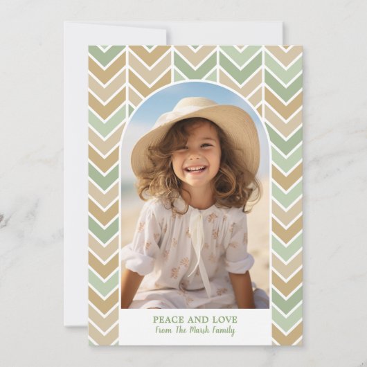 Boho Modern Arch - visgraat - 3 Foto - direct Feestdagenkaart (Voorkant)