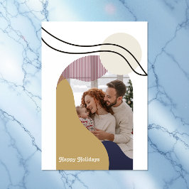 Boho Modern Arches Geometrische vakantiefoto Feestdagenkaart