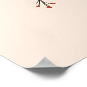 Boho Modern Art. Abstracte koraalbloemen. Poster (Hoek)