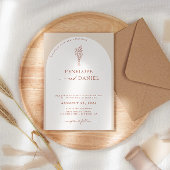 Boho Modern Beige Terracotta Script Wedding Arch Kaart