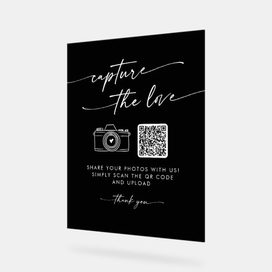 Boho Modern Black - Leg de liefdesbruiloft vast Acryl Bord (Hoek)