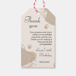 Boho modern blad alle leeftijden verjaardag cadeaulabel