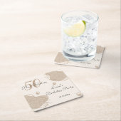 Boho modern blad alle leeftijden verjaardag kartonnen onderzetters (Insitu)