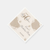 Boho modern blad alle leeftijden verjaardag servet (Hoek)