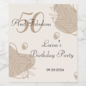 Boho modern blad alle leeftijden verjaardag wijn etiket (Enkel label)