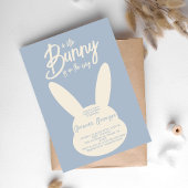 Boho Modern Blauw Bunny Baby Jongensdouche Kaart