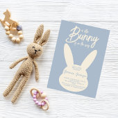 Boho Modern Blauw Bunny Baby Jongensdouche Kaart