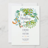 Boho Modern Bloemige Lelietje-van-dalen Bruiloft Kaart (Voorkant)