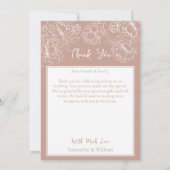 Boho Modern Blush Pink Bloemen Elegante Foto Bedankkaart (Achterkant)