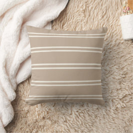 Boho Modern Boerderij Neutrale Strepen Taupe Kussen