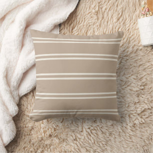 Boho Modern Boerderij Neutrale Strepen Taupe Kussen