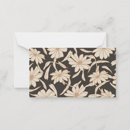 Boho Modern Botanical Black Cadeaubehuizing Notitiekaartje (Achterkant)