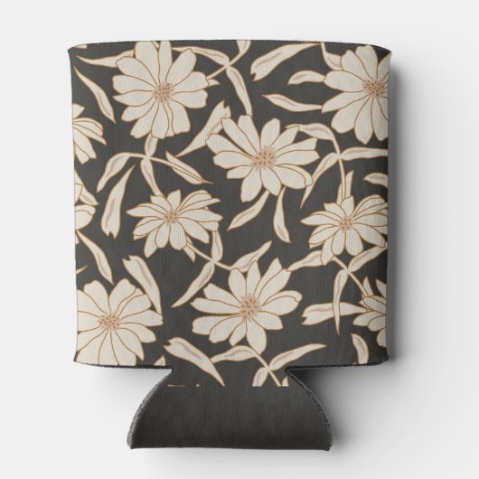 Boho Modern Botanical Black Ivory Custom Wedding Blikjeskoeler (Achterkant)