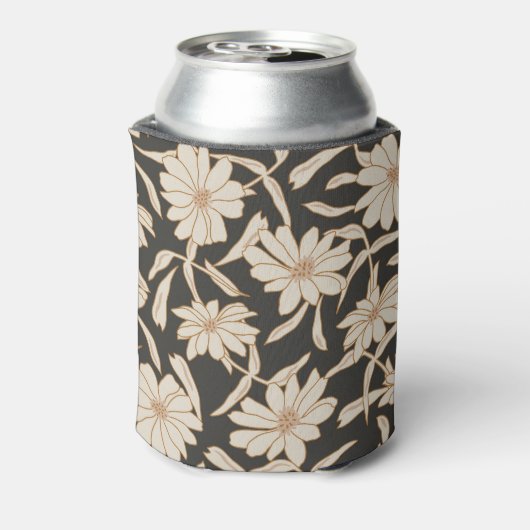 Boho Modern Botanical Black Ivory Custom Wedding Blikjeskoeler (Blikje Achterkant)