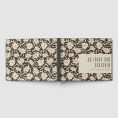 Boho Modern Botanical Black Ivory Custom Wedding Gastenboek (Volledig)