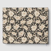 Boho Modern Botanical Black Ivory Custom Wedding Gastenboek (Achterkant)