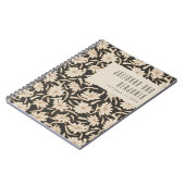 Boho Modern Botanical Black Ivory Custom Wedding Notitieboek (Linkerzijde)