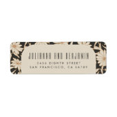 Boho Modern Botanical Black Ivory Return Address Etiket (Voorkant)