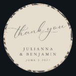 Boho Modern Botanical Black Ivory Wedding Custom Ronde Sticker<br><div class="desc">Boho Modern Botanical Black en Ivory Wedding Custom Classic Round Sticker</div>