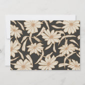 Boho Modern Botanisch Zwart Aangepaste Bruiloft Bedankkaart (Achterkant)