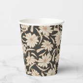 Boho Modern Botanisch Zwart Ivoor Bruiloft Papieren Bekers (Links)