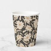 Boho Modern Botanisch Zwart Ivoor Bruiloft Papieren Bekers (Rechts)