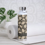 Boho Modern Botanisch Zwart Ivoor Gepersonaliseerd Waterfles<br><div class="desc">Boho Modern Botanisch Zwart en Ivoor Gepersonaliseerde Waterfles</div>