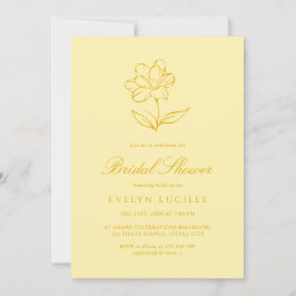 Boho Modern Butter Yellow Elegant Bridal Shower Kaart
