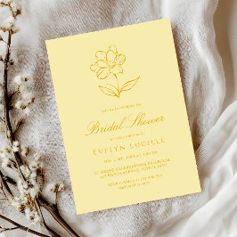 Boho Modern Butter Yellow Elegant Bridal Shower Kaart