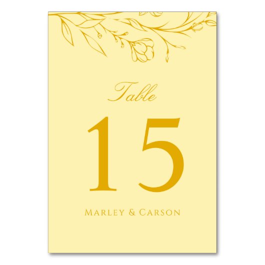 Boho Modern Butter Yellow Wedding Kaart (Achterkant)