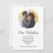 Boho Modern Casual foto minimalistische bruiloft Kaart (Voorkant)