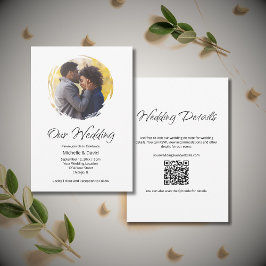 Boho Modern Casual foto minimalistische bruiloft Kaart