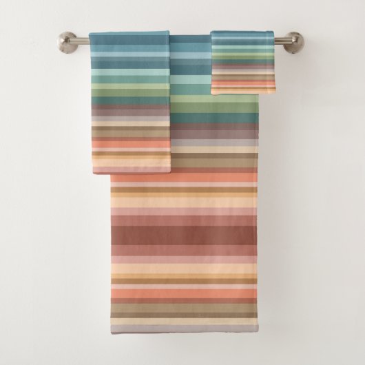 Boho Modern Chic Strepen Bad Handdoek (Insitu)