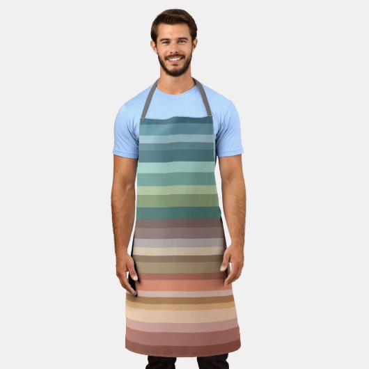 Boho Modern Chic Strepen Schort (Gedragen)