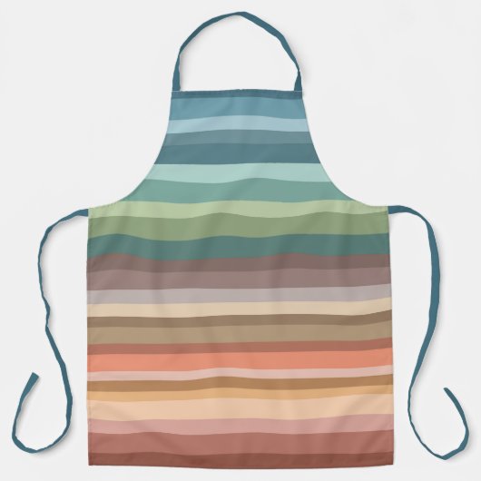 Boho Modern Chic Strepen Schort (Voorkant)