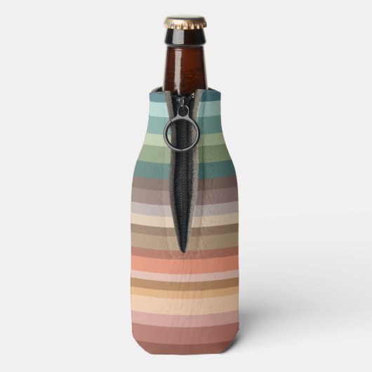 Boho Modern Chic Stripes Flesjeskoeler (Fles Achterkant)